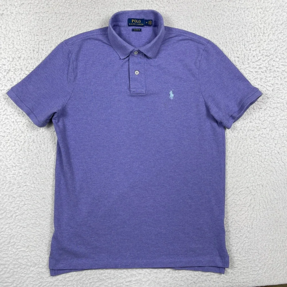 Polo Ralph Lauren Polo Mens Medium Purple Classic Fit Pony Logo Preppy Casual